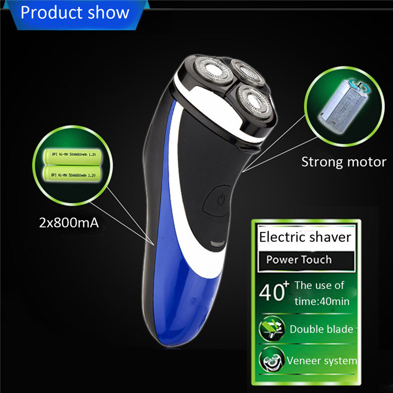 blue 3d men electric waterproof rotary rechargeable cordless beard hair shaver razor portable health care blue 3d men electric waterproof rotary rechargeable cordless beard hair shaver razor portable health care