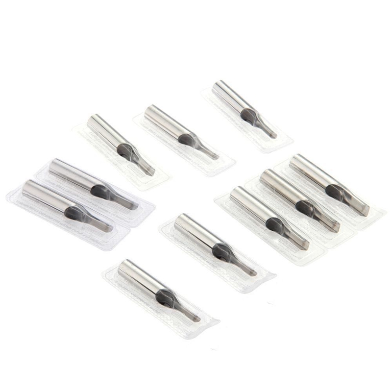 brand new arrival 10pcs 10x stainless steel tattoo supply nozzle tips for tattoo machine kit