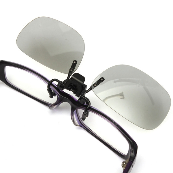 brand new clip frame on circular 3d polarized myopia eye glasses flamping piece lens tv cinema movie film imax