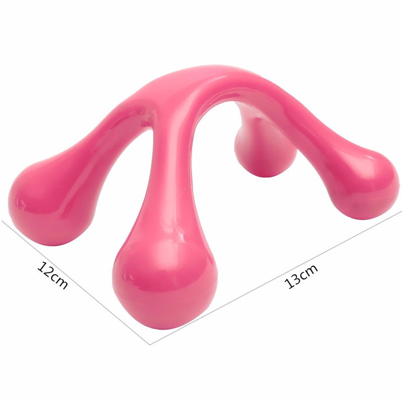 brand new pink plastic hand held massager back neck full body spa therapy handhold acupressure meridian treatment 13x12x6cm