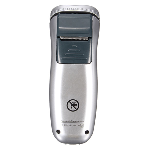 convenient fashion style mens electric rotary shaver km-3943 3 in 1 mustache/sideburn & ear/nose trimmer home travel silver
