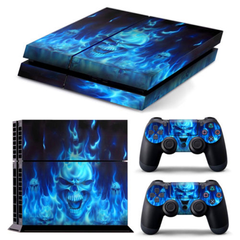 excellent qualityblue skull skin sticker cover protector for ps4 for playstation 4 console + controller vinyl decal skins covers excellent qualityblue skull skin sticker cover protector for ps4 for playstation 4 console + controller vinyl decal skins covers