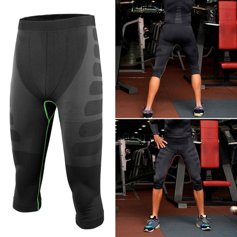fashion design men's compression base layer sport gear sport bottom tight gym wear fitness pants legging m l xl for gym running