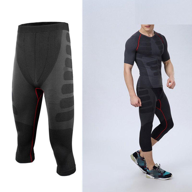 fashion design men's compression base layer sport gear sport bottom tight gym wear fitness pants legging m l xl for gym running