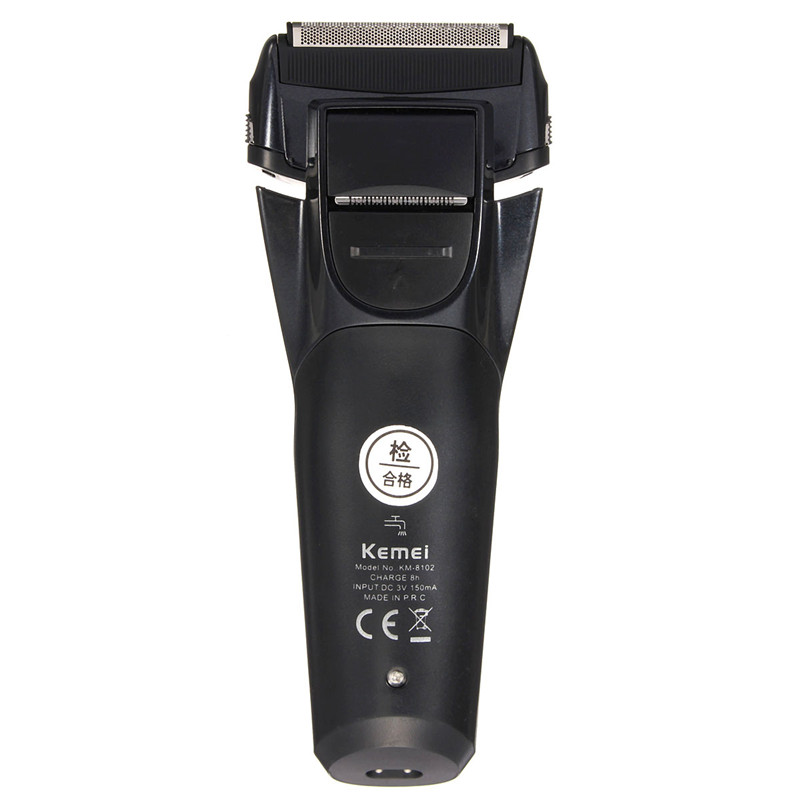 fashion portable kemei km-8102 men's ipx7 washable cordless electric shaver razor trimmer rechargeable face care 3d floating