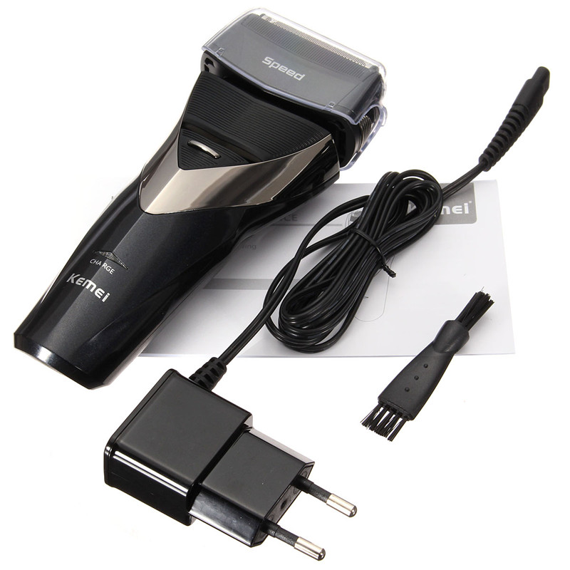 fashion portable kemei km-8102 men's ipx7 washable cordless electric shaver razor trimmer rechargeable face care 3d floating