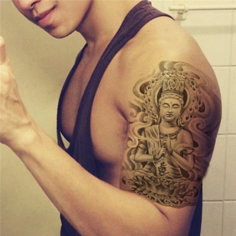 fashion removable waterproof sakyamuni buddha graphic tattoo sticker tattoo body arm leg art sticker tattoo pattern