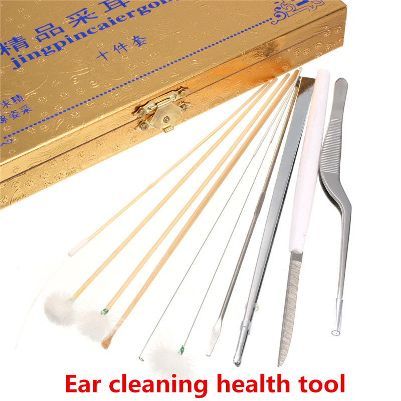 hign quality professional 10pcs ear pick ear wax remover cleaner health care tool curette kit cleaning set portable hign quality professional 10pcs ear pick ear wax remover cleaner health care tool curette kit cleaning set portable