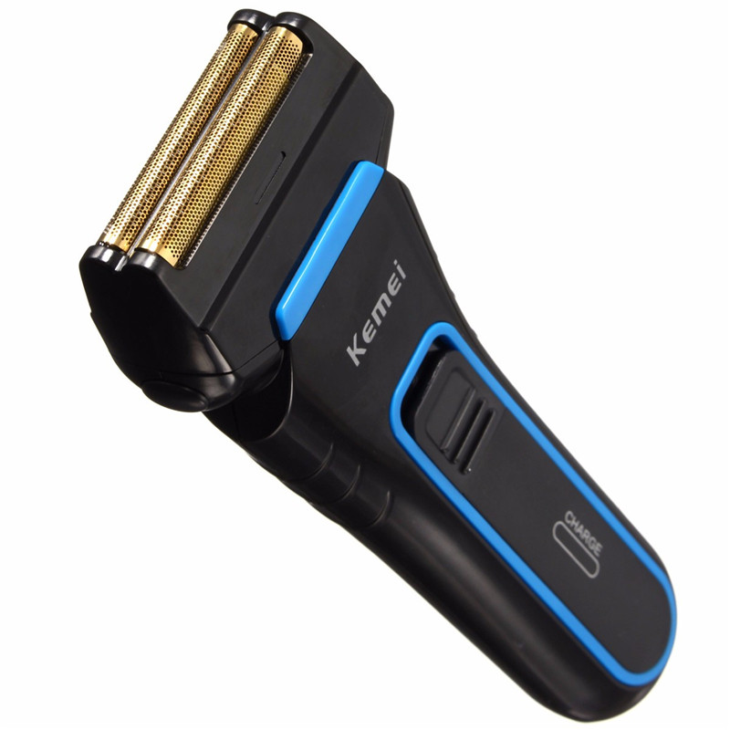 modern kemei km-2016 men's cordless electric shaver razor trimmer rechargeable reciprocating double groomer wet and dry use