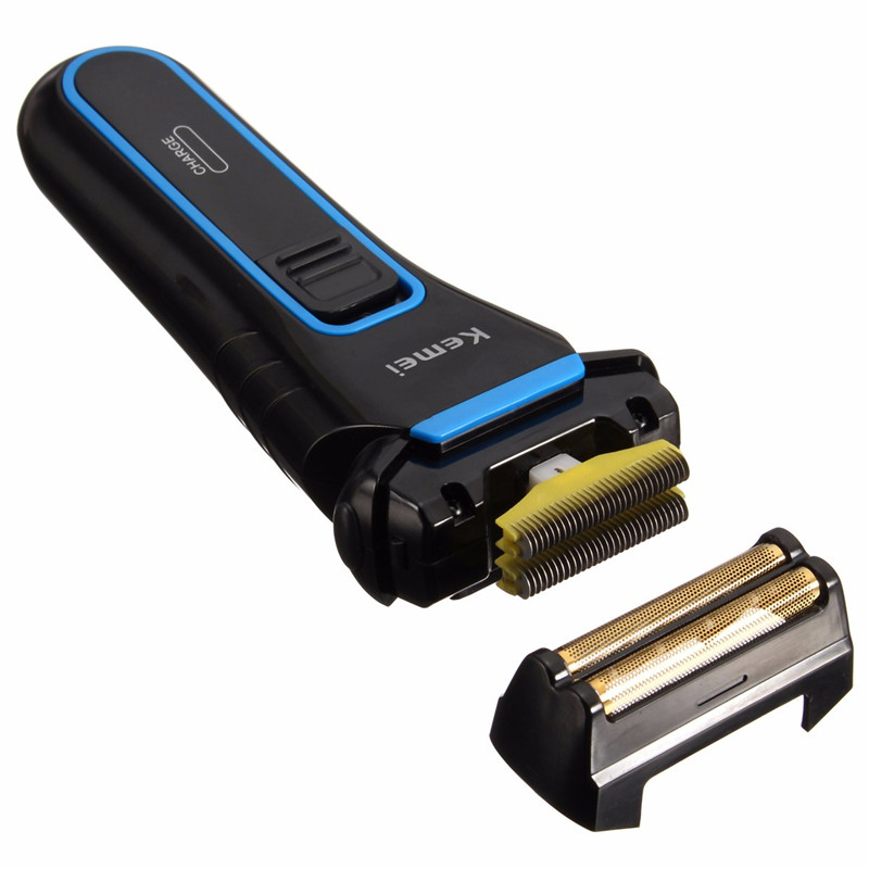 modern kemei km-2016 men's cordless electric shaver razor trimmer rechargeable reciprocating double groomer wet and dry use