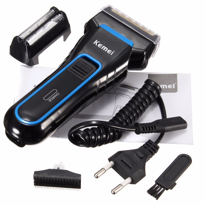 modern kemei km-2016 men's cordless electric shaver razor trimmer rechargeable reciprocating double groomer wet and dry use