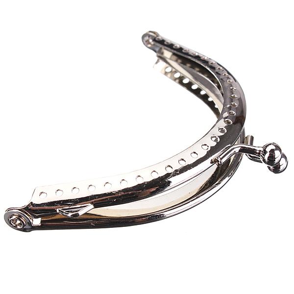 new 5pcs/lot diy metal purse bag frame kiss clasp lock silver tone for purse bag handbag handle parts & accessories 8.5cmx5cm