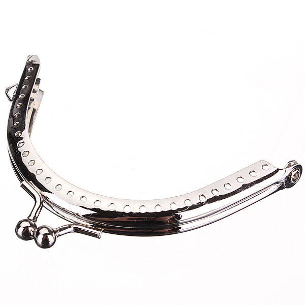 new 5pcs/lot diy metal purse bag frame kiss clasp lock silver tone for purse bag handbag handle parts & accessories 8.5cmx5cm
