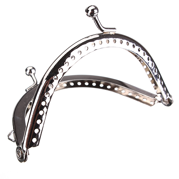 new 5pcs/lot diy metal purse bag frame kiss clasp lock silver tone for purse bag handbag handle parts & accessories 8.5cmx5cm