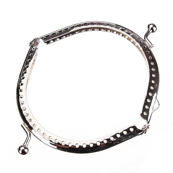 new 5pcs/lot diy metal purse bag frame kiss clasp lock silver tone for purse bag handbag handle parts & accessories 8.5cmx5cm