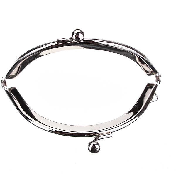new 5pcs/lot diy metal purse bag frame kiss clasp lock silver tone for purse bag handbag handle parts & accessories 8.5cmx5cm