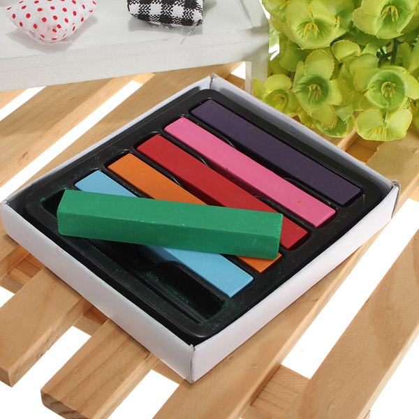 new 6 colors temporary hair color chalk salon dye soft hair pastels kit beauty care with box fashion new 6 colors temporary hair color chalk salon dye soft hair pastels kit beauty care with box fashion