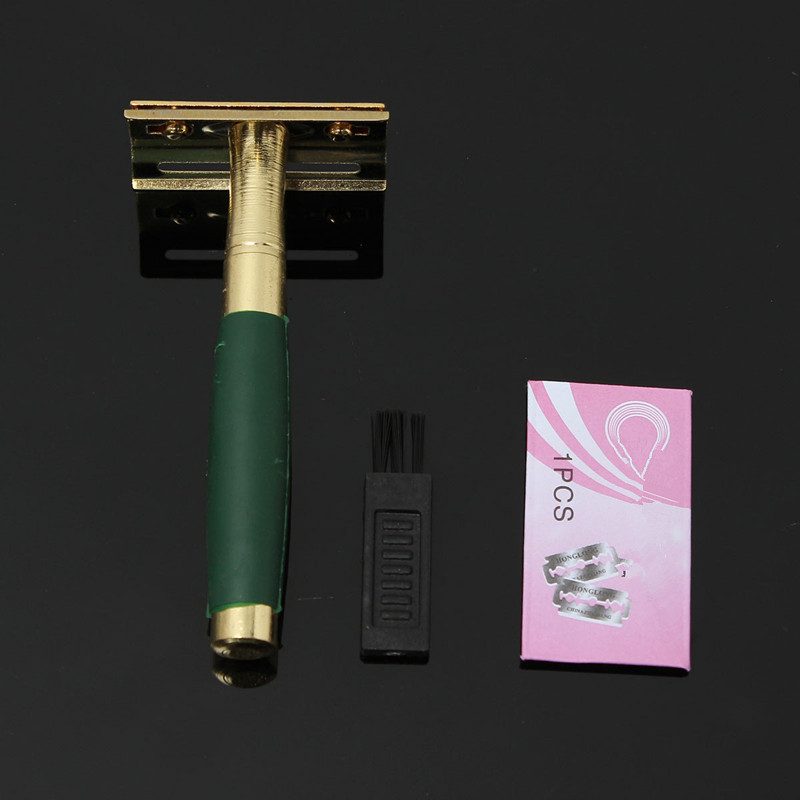 new arrival and hign quality women men classic safety handheld manual shaver + double edge safety razor blade stainless steel