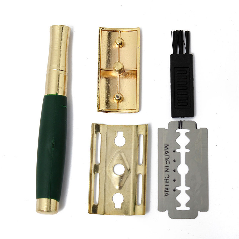 new arrival and hign quality women men classic safety handheld manual shaver + double edge safety razor blade stainless steel