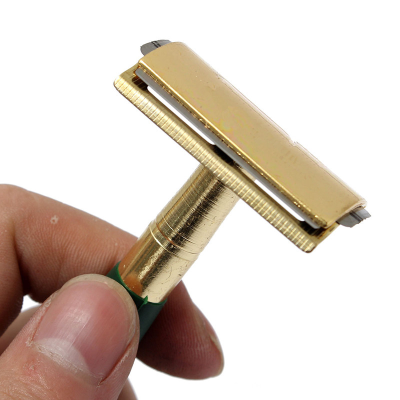 new arrival and hign quality women men classic safety handheld manual shaver + double edge safety razor blade stainless steel