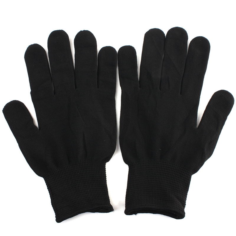 new arrival black color 1 pair hair straightener perm curling hairdressing heat resistant finger glove kitchen glove