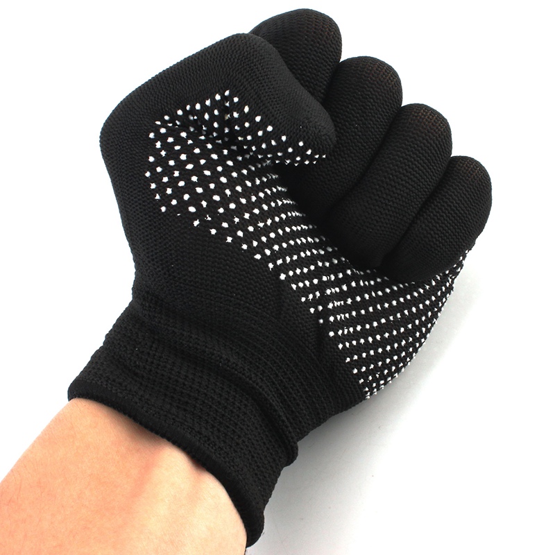 new arrival black color 1 pair hair straightener perm curling hairdressing heat resistant finger glove kitchen glove