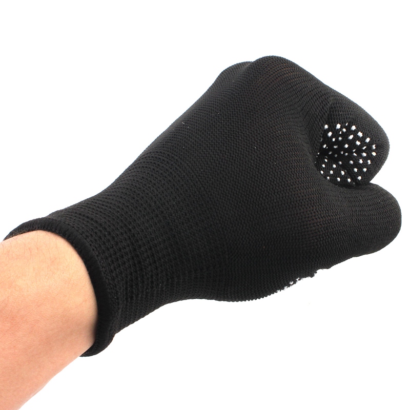 new arrival black color 1 pair hair straightener perm curling hairdressing heat resistant finger glove kitchen glove