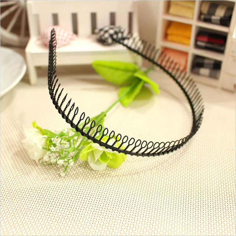 new arrival fashion simple men women alloy football sports headband hairband with teeth black