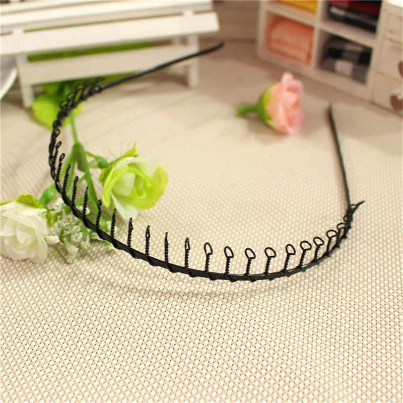 new arrival fashion simple men women alloy football sports headband hairband with teeth black