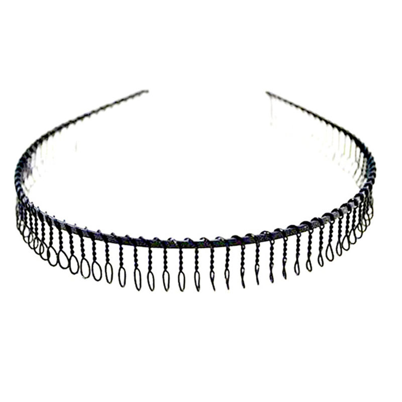 new arrival fashion simple men women alloy football sports headband hairband with teeth black