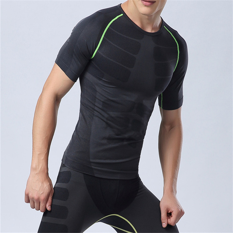 new arrival men compression short sleeve armour base layer tops thermal gym tight shirts sports t-shirts for gym sport
