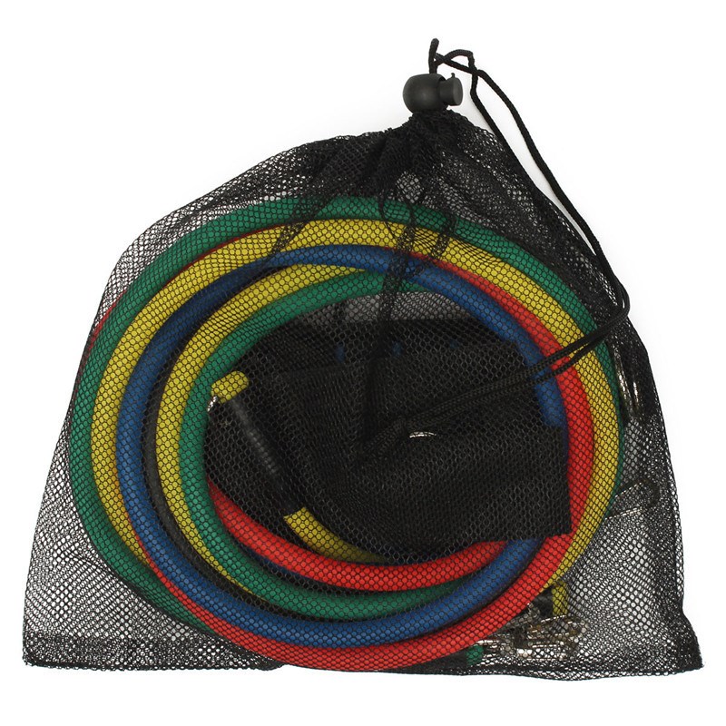 new arrival practical 11pcs resistance tube set gym fitness exercise workout heavy handles yoga band pull rope training cordages