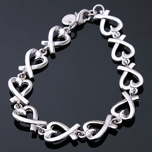 new arrival silver jewelry hand chain bracelet heart shaped stylish bracelet for christmas love gift
