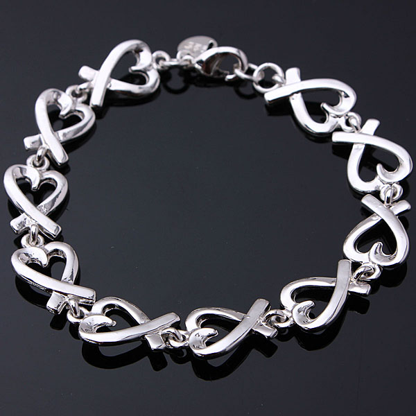new arrival silver jewelry hand chain bracelet heart shaped stylish bracelet for christmas love gift