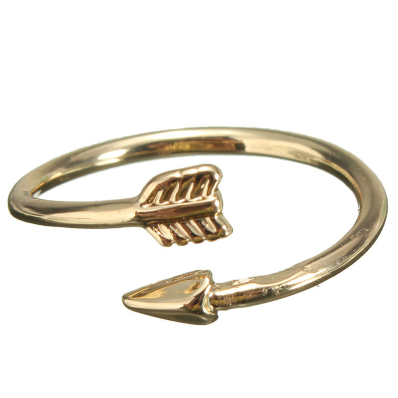 new arrival top selling fashion sliver gold an arrow through a heart adjustable finger ring valentine's day gift women jewelry