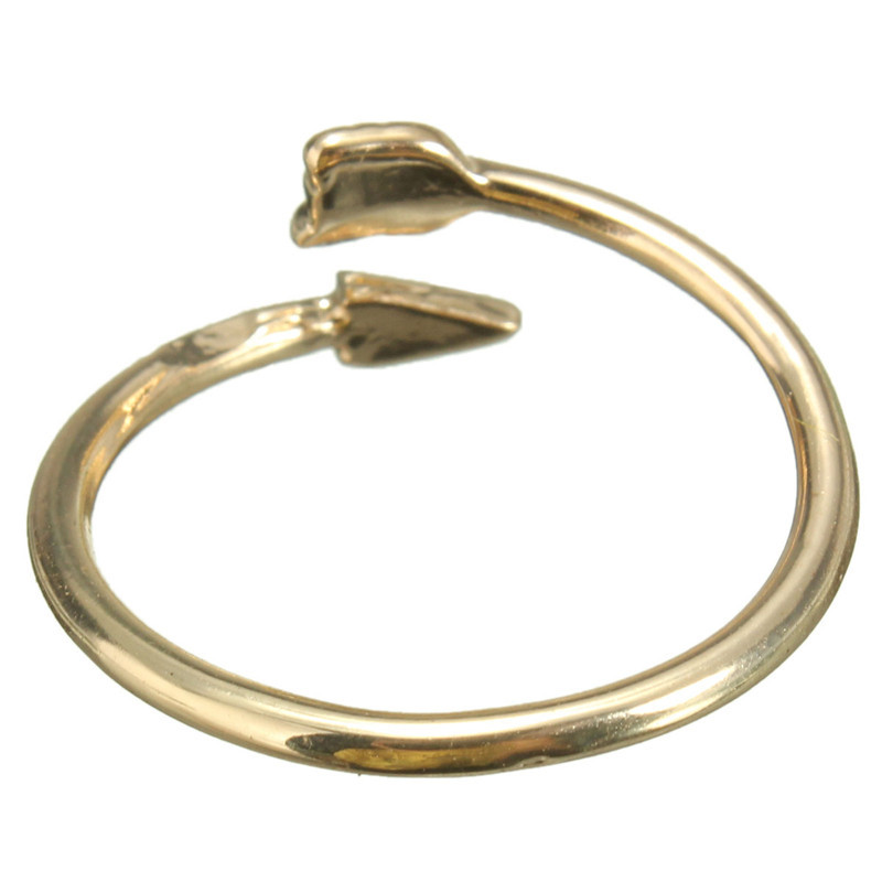 new arrival top selling fashion sliver gold an arrow through a heart adjustable finger ring valentine's day gift women jewelry