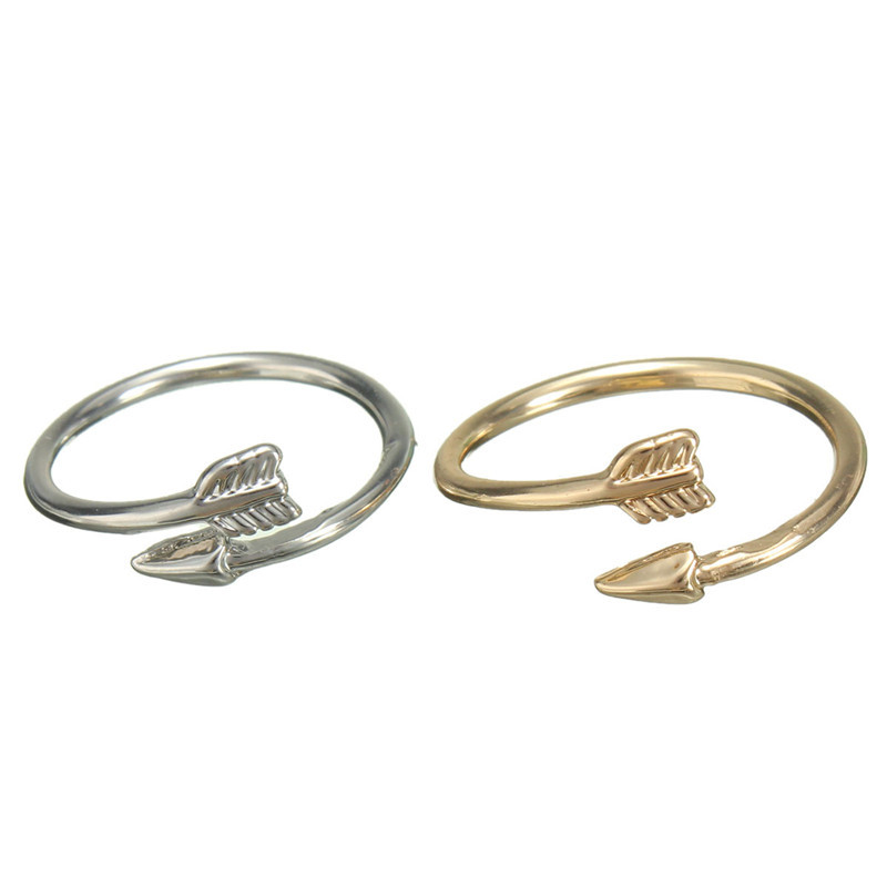 new arrival top selling fashion sliver gold an arrow through a heart adjustable finger ring valentine's day gift women jewelry