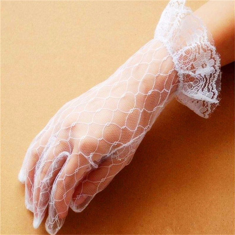 new arrival white handmade lace sexy finger wedding bridal evening party accessory gloves