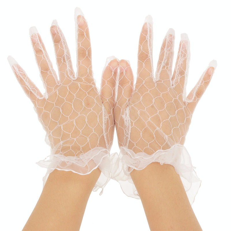 new arrival white handmade lace sexy finger wedding bridal evening party accessory gloves