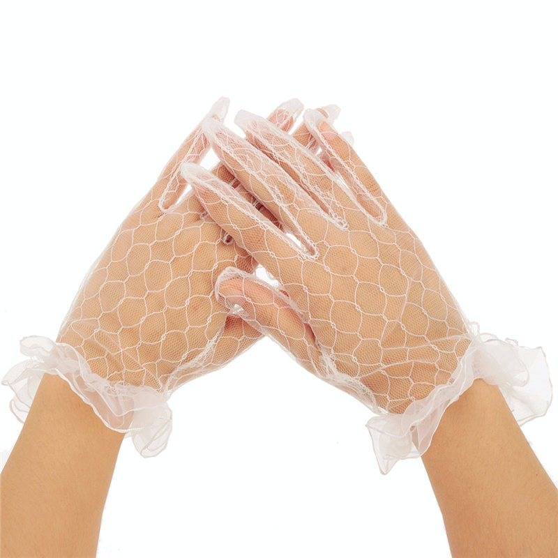 new arrival white handmade lace sexy finger wedding bridal evening party accessory gloves