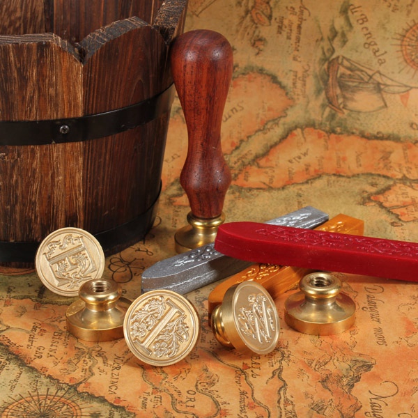 new arrvial classic 26 letters alphabet initial sealing wax copper head stamp luxury gift