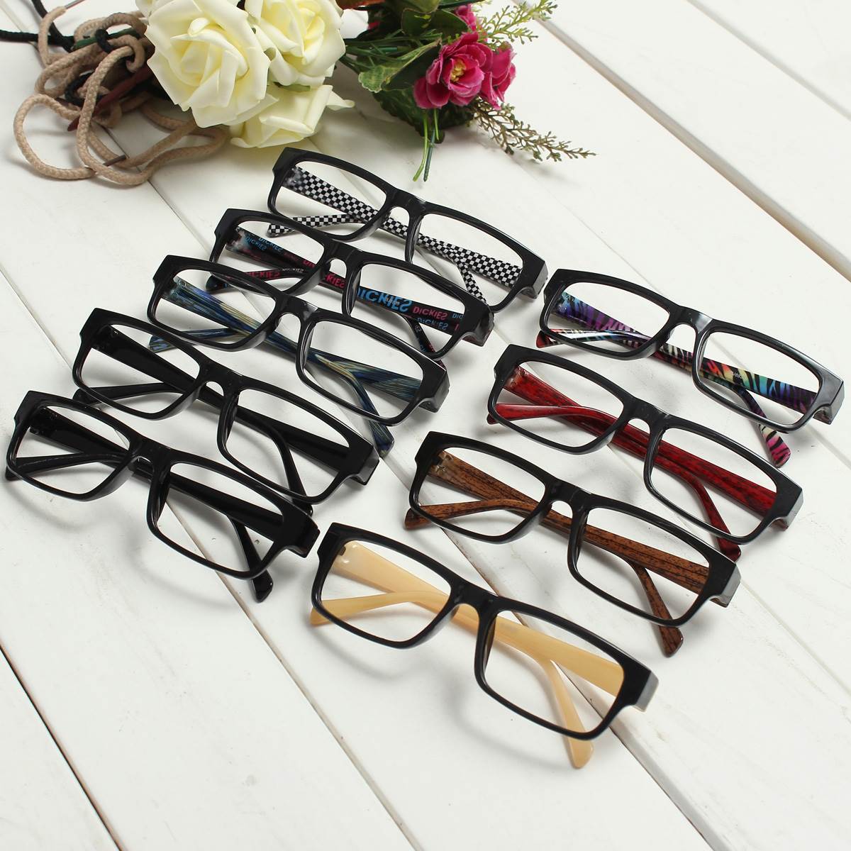 new colorful cute fashion square lens- eyeglass frame academy style men women