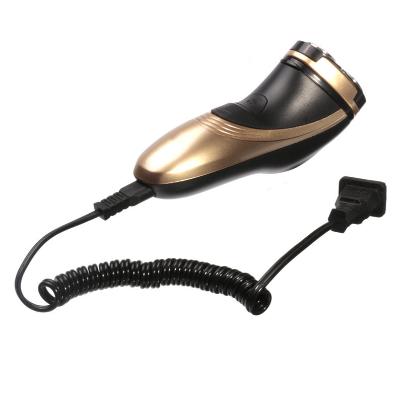 new convenient gold modern 3d men electric waterproof rotary rechargeable cordless beard hair shaver razor portable health care