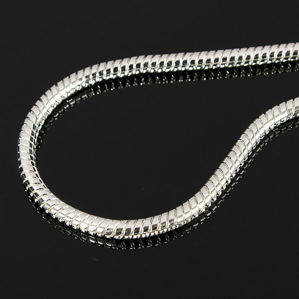 new fashion 22inches silver plated snake chain couples necklace italian style polish jewelry for birthday gif