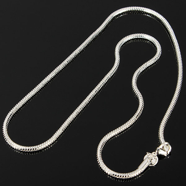new fashion 22inches silver plated snake chain couples necklace italian style polish jewelry for birthday gif