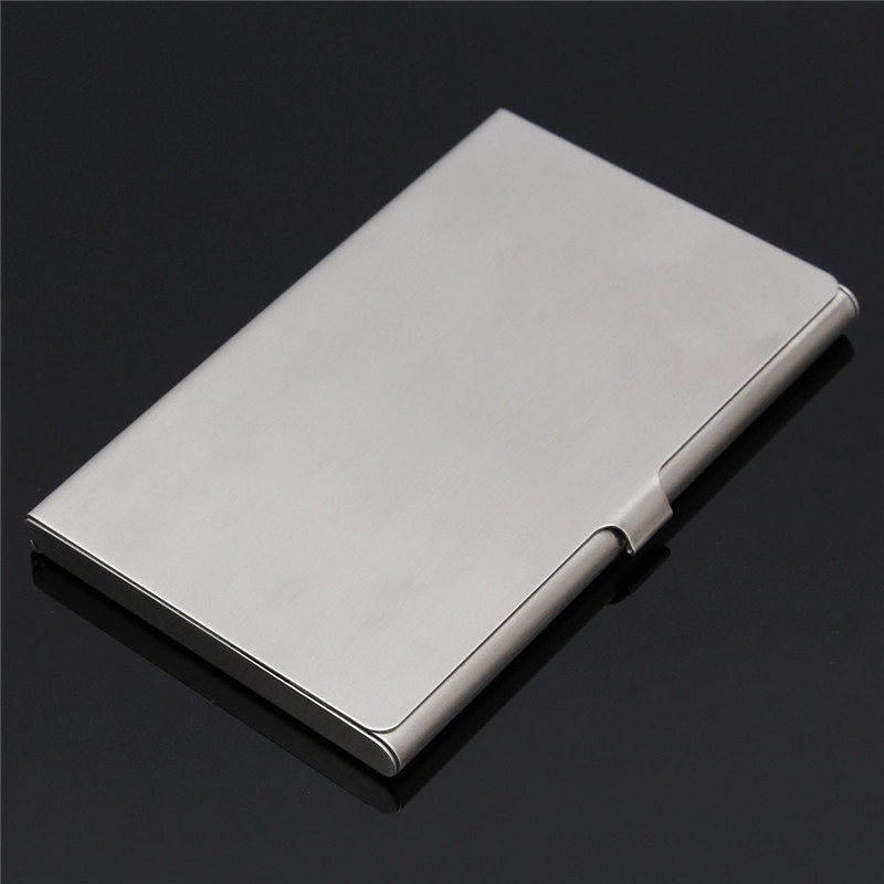 new fashion waterproof card holder stainless steel silver aluminium business id credit card holder case cover