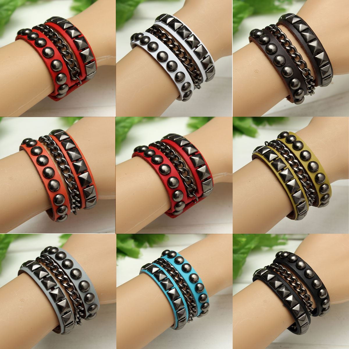 new rock punk unisex wristband metal studded leather personality bracelet cool fashion new rock punk unisex wristband metal studded leather personality bracelet cool fashion