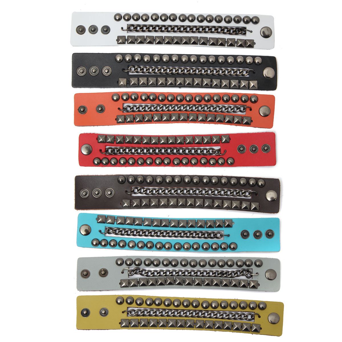 new rock punk unisex wristband metal studded leather personality bracelet cool fashion