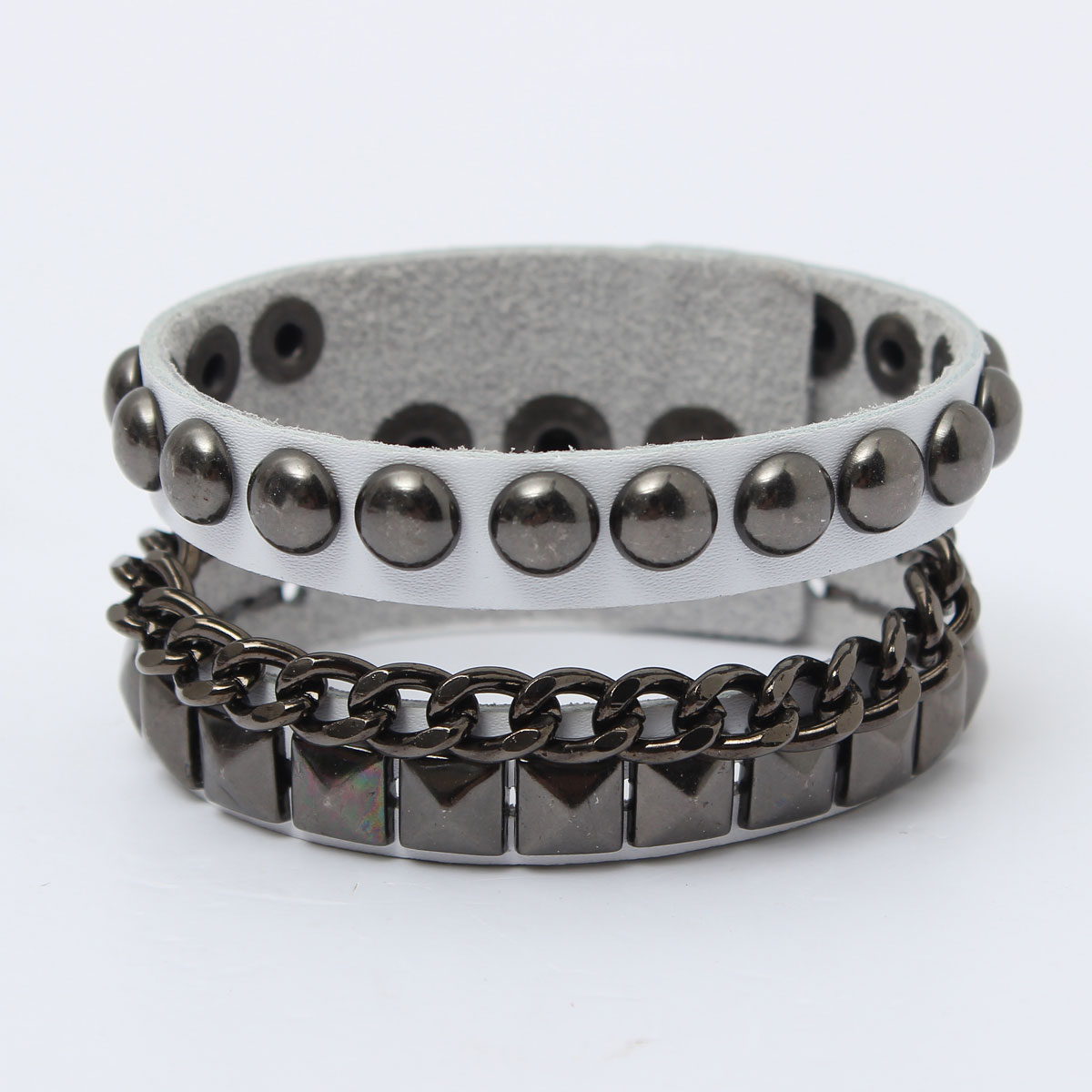new rock punk unisex wristband metal studded leather personality bracelet cool fashion
