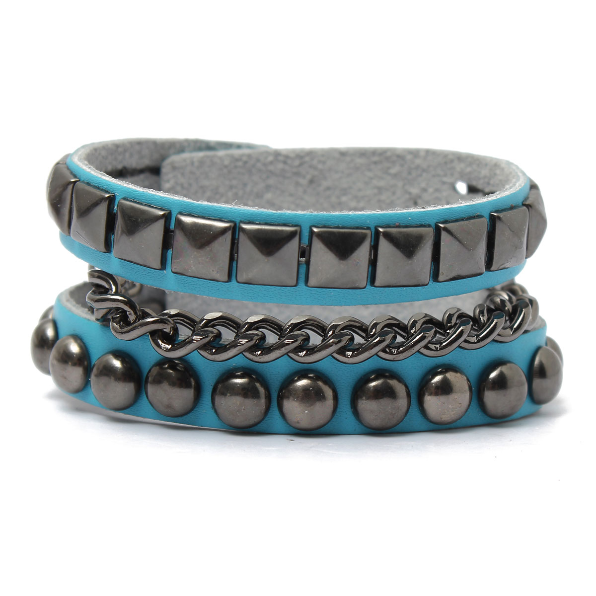 new rock punk unisex wristband metal studded leather personality bracelet cool fashion